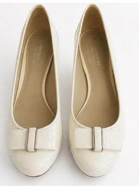 Naturalizer white Patent Ballet Short Heels with Bow Accent 7.5